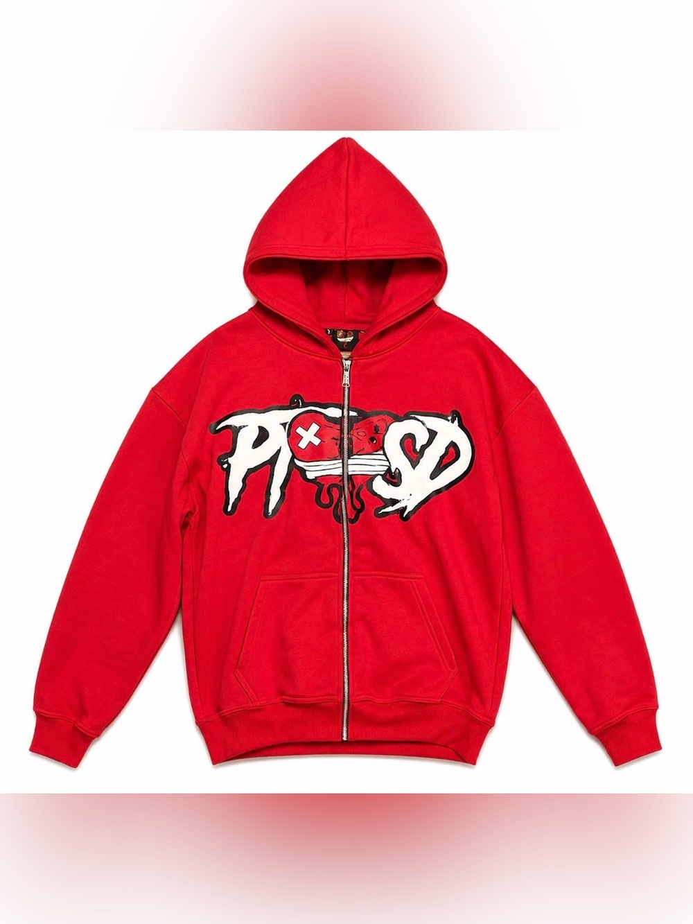 Men’s PTSD Broken Hearts Full Zip Hoodie Sz Lg